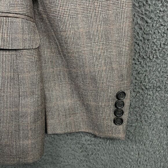 Lauren Ralph Lauren Blazer Mens 44R Brown Plaid Slim Fit Wool Sport Coat Formal - Picture 4 of 11